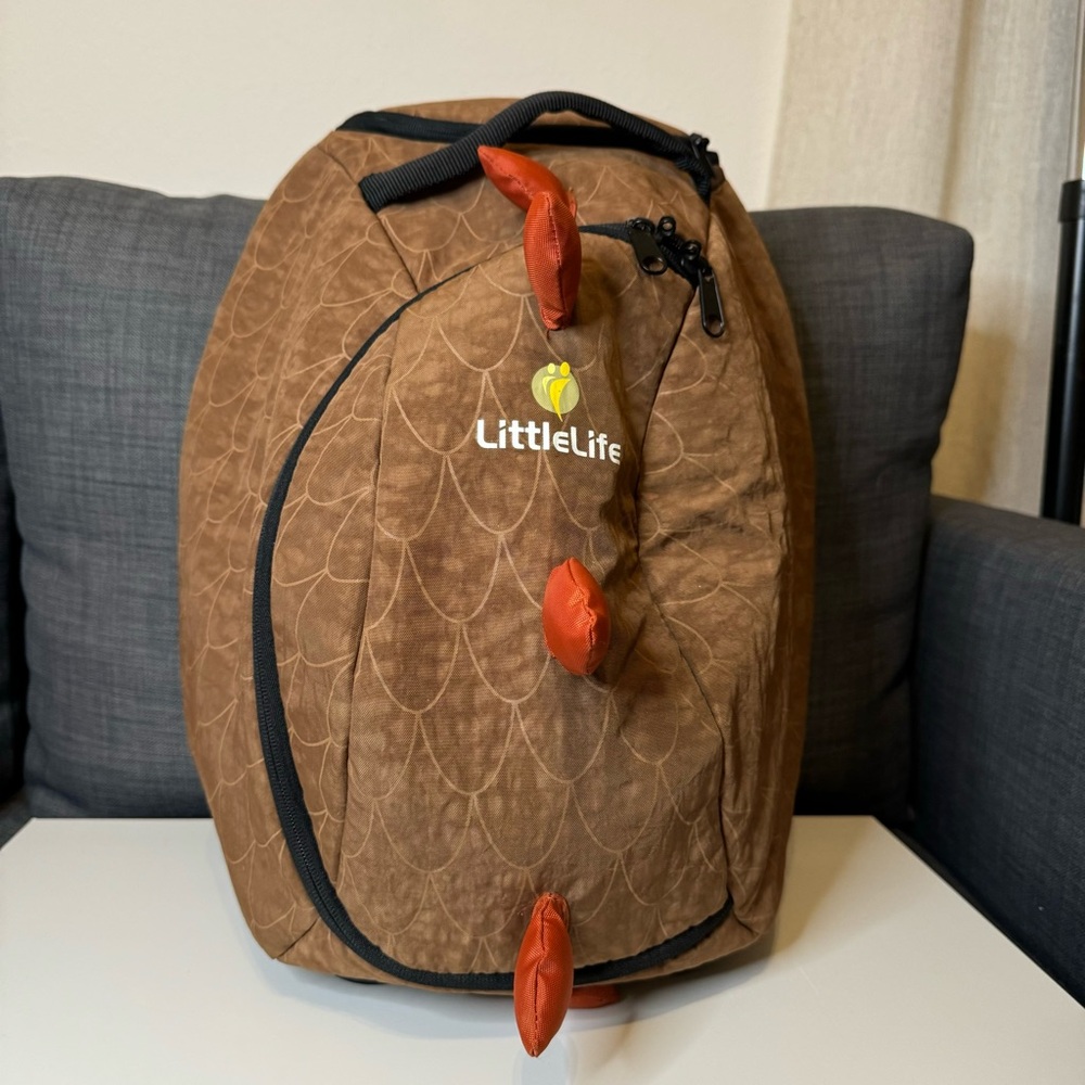 Little Life Dinosaur Spikes Kids Wheelie Duffle Carry On Luggage EUC